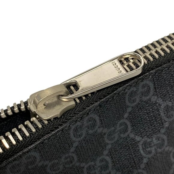 Auth GUCCI GG Supreme 474139 Dark Gray Black PVC Leather Shoulder Bag - Picture 10 of 15